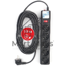 Сетевой фильтр Powercube SPG5-10M 10 м, 5 розеток, черный, коробка