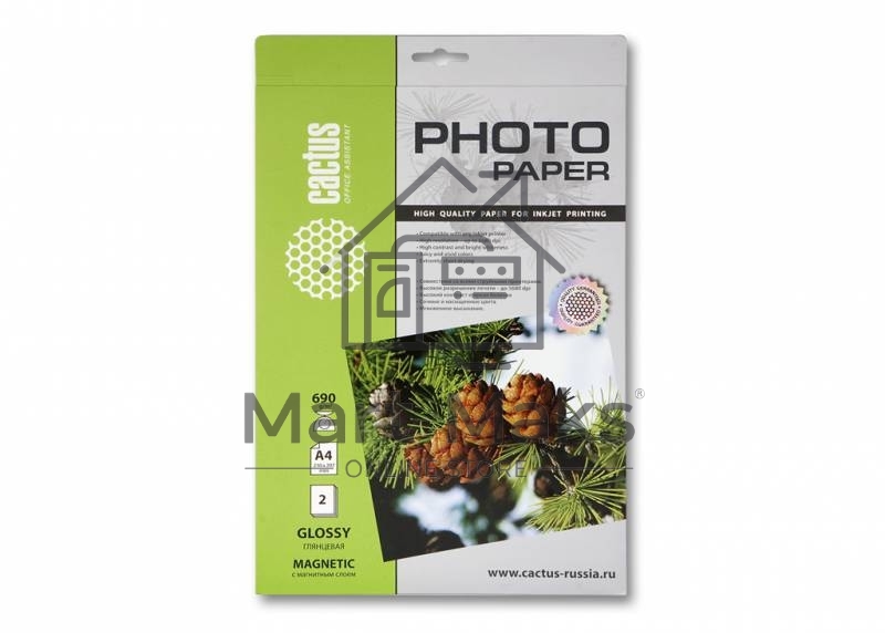 Фотобумага с магнитным слоем Cactus CS-MGA46902 глянцевая А4 690 г/м2 2 листа