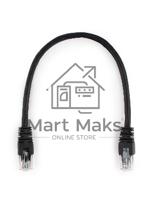 Патч-корд UTP Cablexpert PP6U-0.25M/BK кат.6, 0.25м, литой, многожильный черный