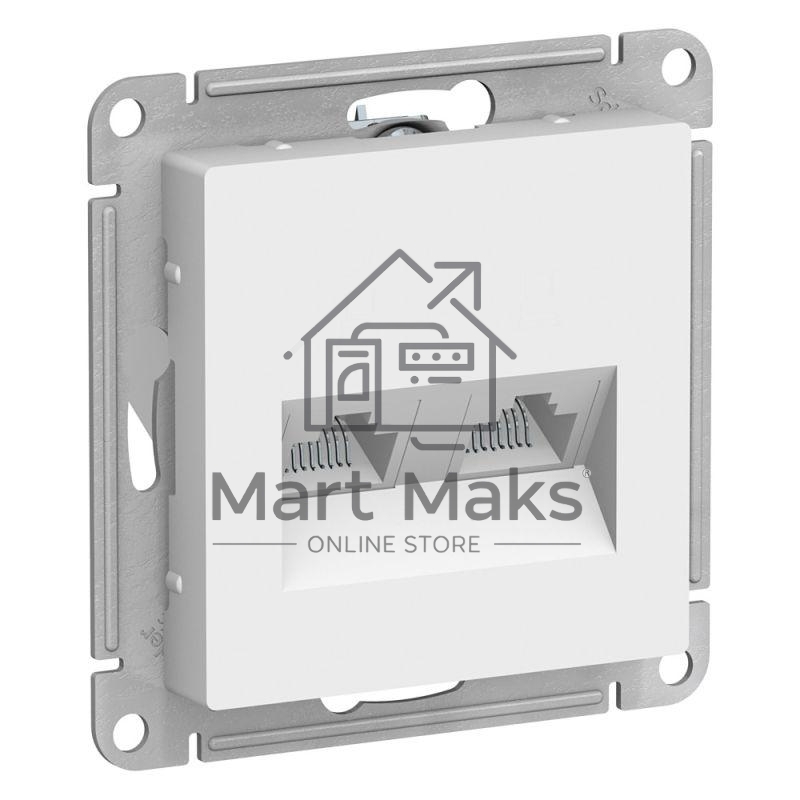 Розетка двойная компьютерная RJ45+RJ45, кат.5E, механизм, БЕЛЫЙ