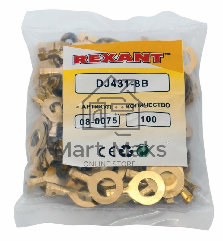 Наконечник кольцевой Rexant, ø8.2 мм, 1.5-1.5 мм² (НК 8-1,0-1,5)