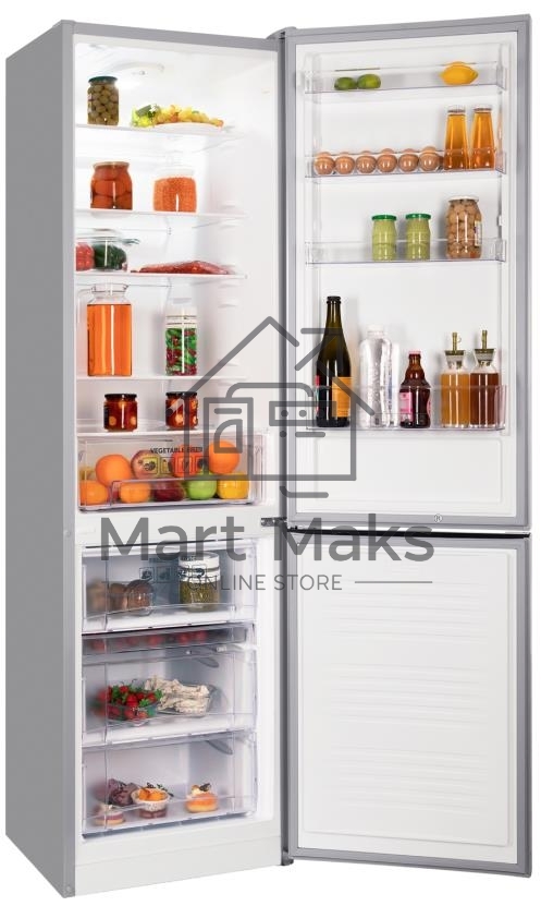 Холодильник Nordfrost NRB 154 S серый матовый двухкамерный 238/115 л морозилка снизу, капельная система