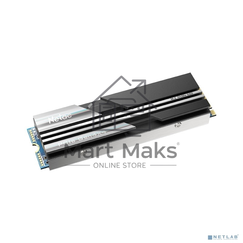 Накопитель SSD Netac NV5000, 500GB, M.2 2280, PCIe 4.0 x4, NVMe, R/W 5000/2500, с радиатором