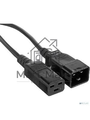 Кабель питания (UPS) ExeGate Power EC20-3P (С19->С20) VDE-250V-3*1.5-СU, 16А, черный, 3м