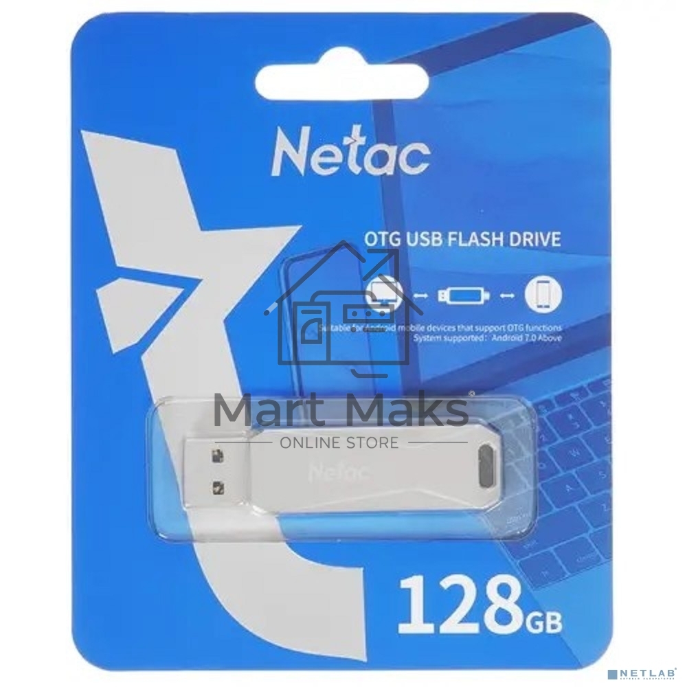 Флешка USB R/W R/W Drive Netac U782C NT03U782C-128G-30PN dual USB3.0+TypeC 128GB, retail version