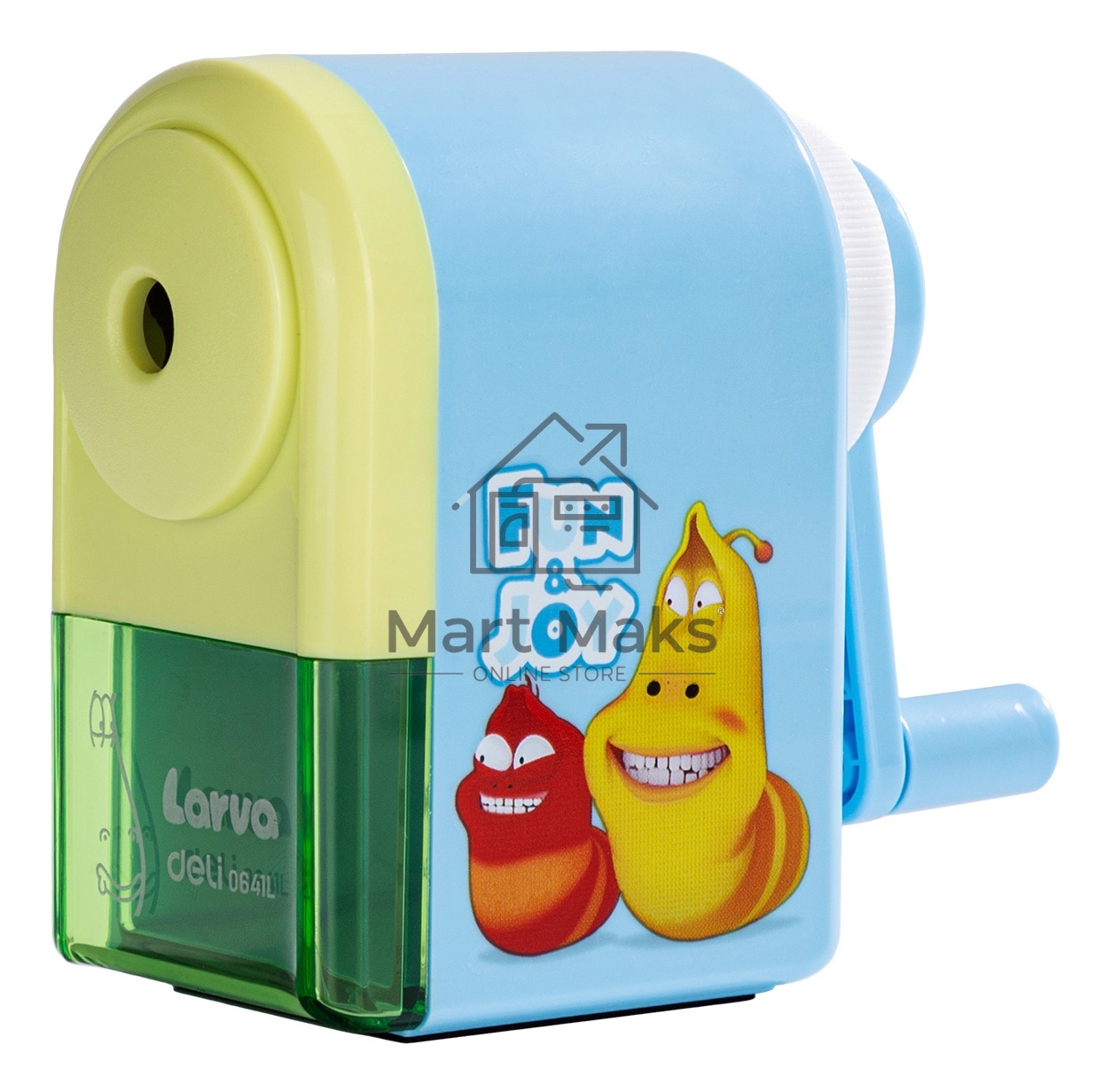 Точилка для карандашей механическая Deli E0641L Larva, 1 отверстие, пластик, ассорти