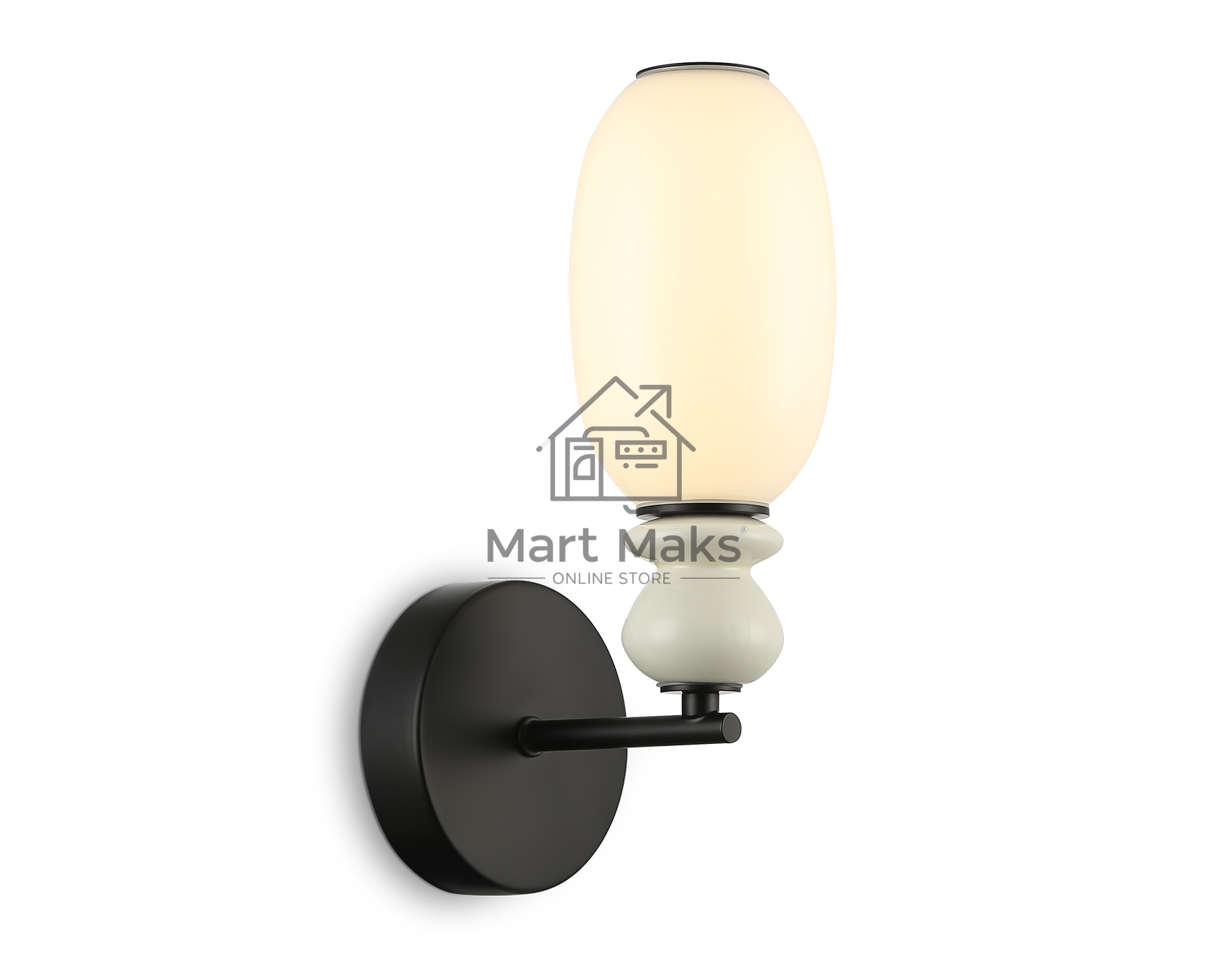 Настенный светильник Ambrella light LH53148 BK/FR черный/белый 6W 3000K 100*165*310