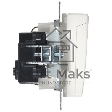 Розетка с з/к/ш с кр. 16А IP44 РСбш10-3-44-БрБ белый IEK BRITE