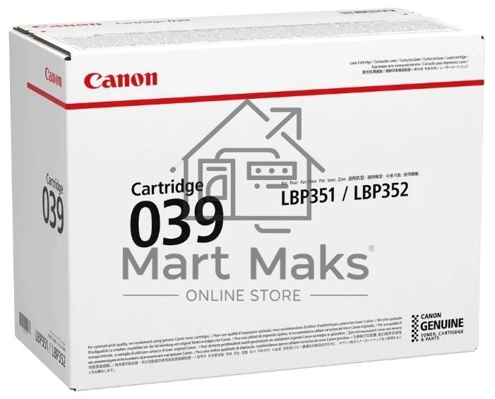 Картридж лазерный Canon Cartridge 039BK (0287C001) черный (11000 стр.) для Canon LBP351x/352x
