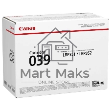 Картридж лазерный Canon Cartridge 039BK (0287C001) черный (11000 стр.) для Canon LBP351x/352x