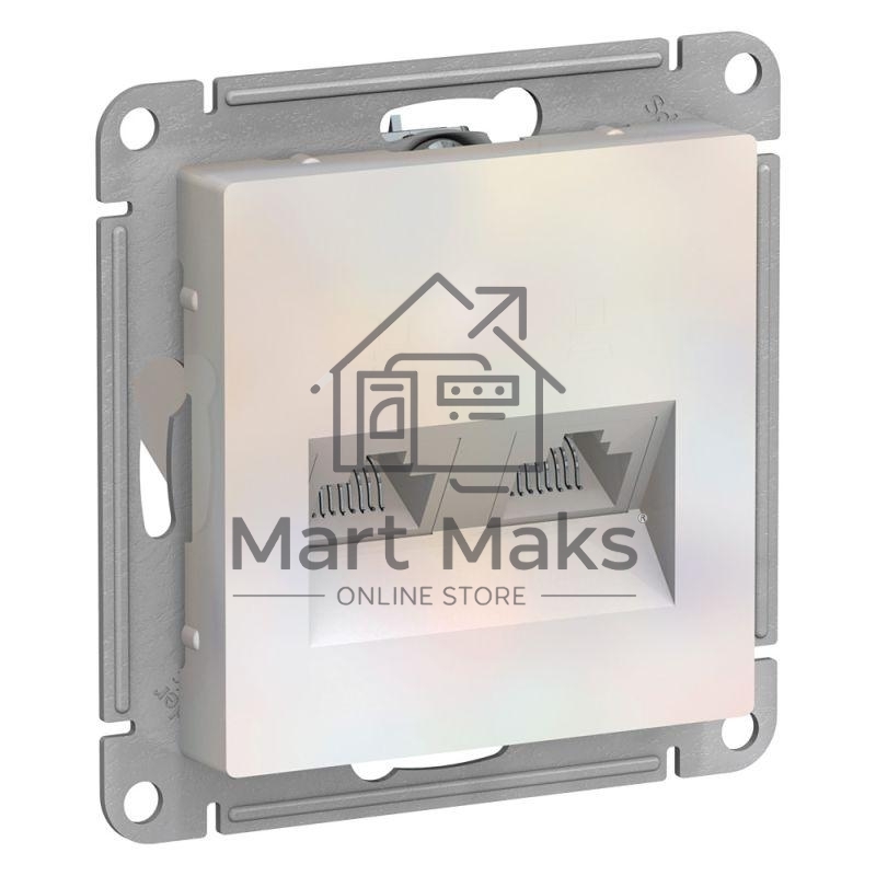 Розетка двойная компьютерная RJ45+RJ45, кат.5E, механизм ATN000485 Schneider Electric Жемчуг