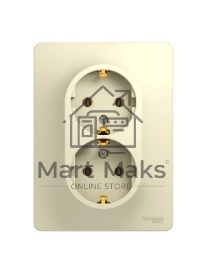 Розетка 2-м СП Glossa с заземл. в сборе беж. SchE GSL000224