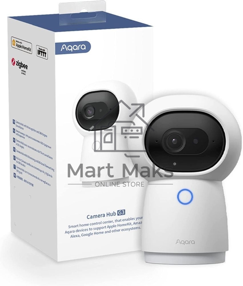 Камера AQARA Camera Hub G3/Камера+ управления/Управление жестами/Камера 360/2K 2304х1296p/Протокол связи:Zigbee/WiFi/Питание:USB-C/ Цвет белый CH-H03