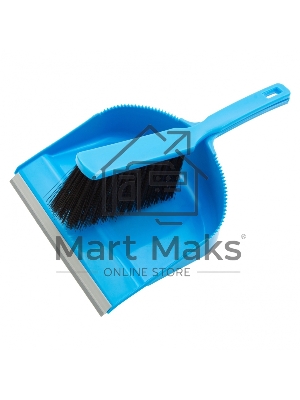 Набор Palisad Home: совок с кромкой 330x225 мм и щетка-сметка 285 мм, голубой