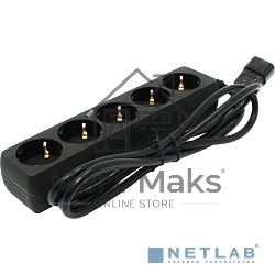 Сетевой фильтр для ИБП ExeGate EX221202RUS SPU-5-1.8B (5 розеток, 1.8м, UPS вилка IEC320-C14, черный)