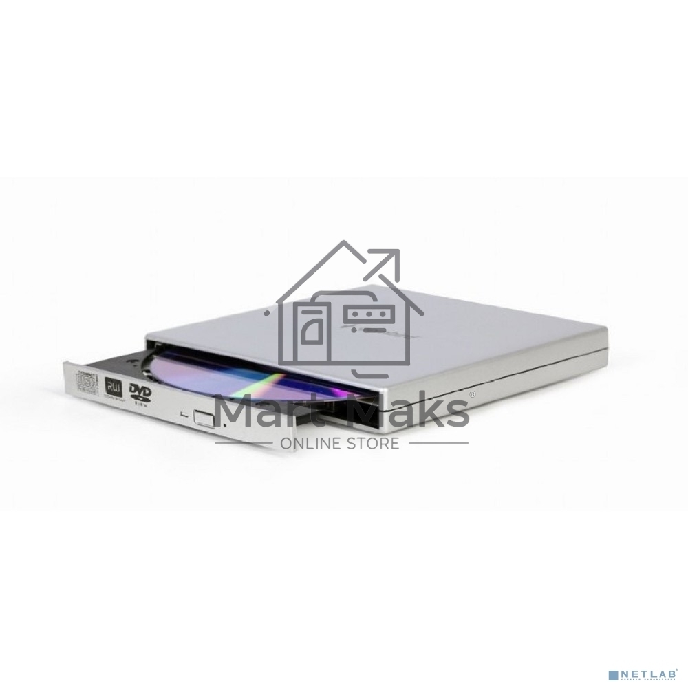 Оптический привод внешний с интерфейсом USB 2.0 Gembird DVD-USB-02-SV пластик, серебро