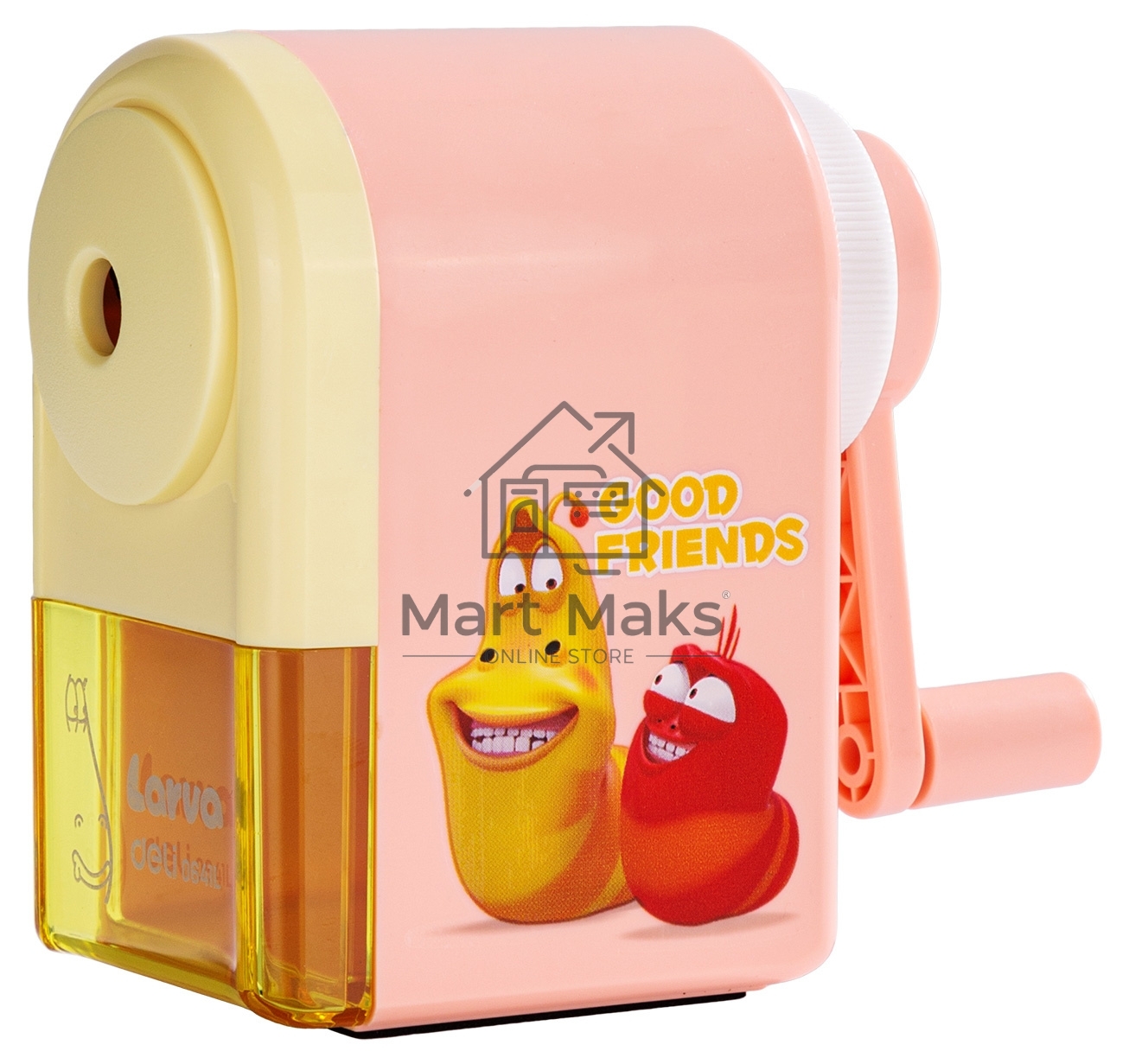 Точилка для карандашей механическая Deli E0641L Larva, 1 отверстие, пластик, ассорти
