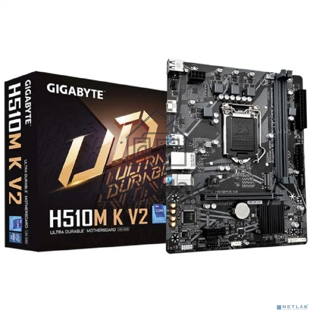 Материнская плата Gigabyte H510M K V2 (rev. 2.0), LGA 1200, Intel Q470, 2xDDR4, 2xSATA, 1xM.2, 1xPCIe 3.0 x16, 1xPCIe 3.0 x1, 1xHDMI, 1x 1Gb LAN, 2xUSB 3.2 Gen 1, 4xUSB 2.0, 3x3.5 мм, 7.1, Micro ATX