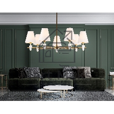 Люстра Ambrella light LH75045/7 BS/WH латунь/белый E14*7 max 40W D840*580