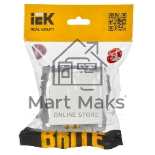Розетка с з/к/ш с кр. 16А IP44 РСбш10-3-44-БрБ белый IEK BRITE