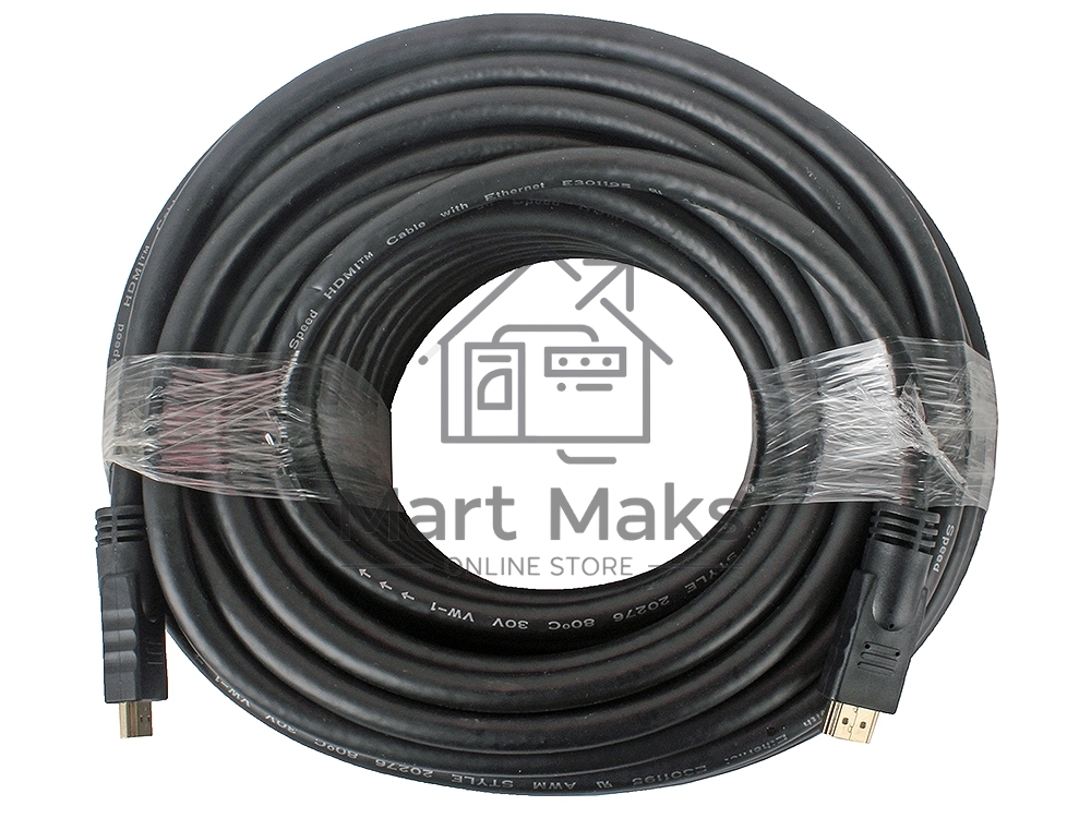 Кабель Cablexpert HDMI CC-HDMI4-30M, 19M/19M, v1.4, медь, позол.разъемы, экран, усилитель сигнала, 30м, черный, пакет
