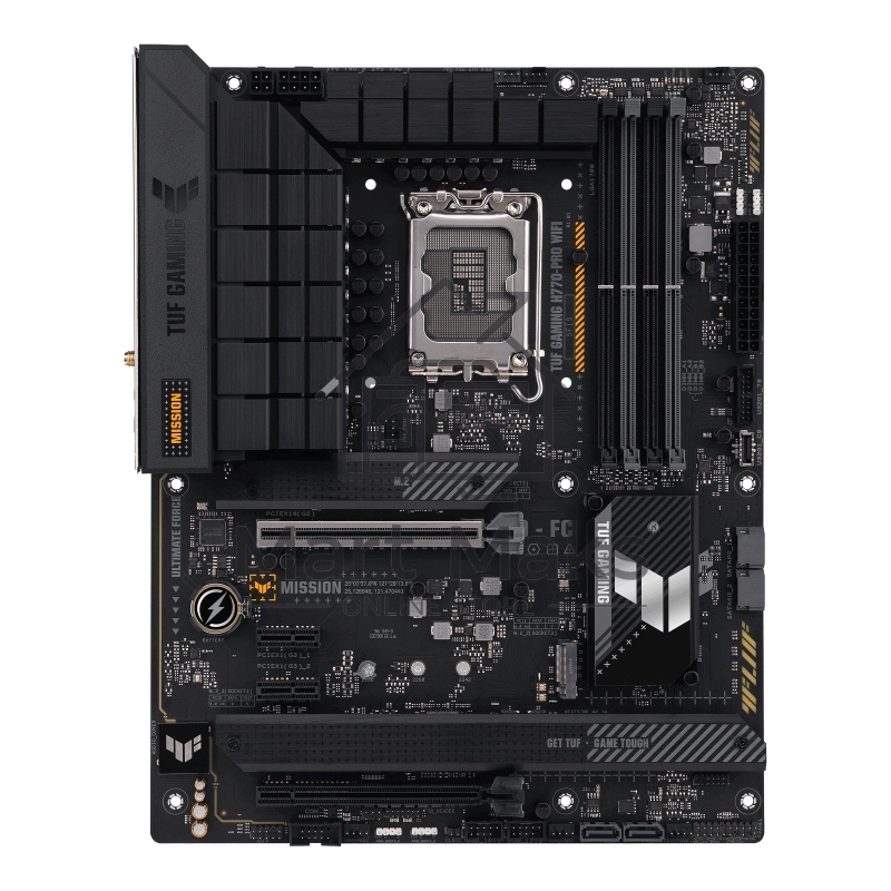 Материнская плата ASUS TUF GAMING H770-PRO WIFI, LGA 1700, Intel H770, 4xDDR5, 4xSATA, 4xM.2, 1xPCIe 5.0 x16, 1xPCIe 4.0 x4, 2xUSB-A 3.2 Gen 2, 4xUSB-A 3.2 Gen 1, 1xUSB-C 3.2 Gen 2x2, 1x2.5Gb LAN, 5x3.5 мм, 7.1, Standard-ATX
