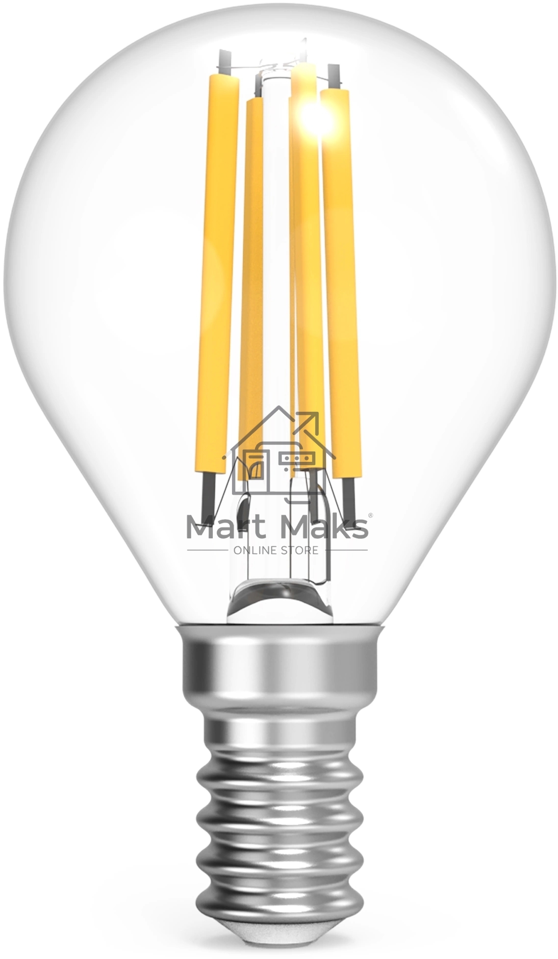 Лампа филам. Gauss Filament 13Вт цок.:E14 шар св.свеч.бел.теп. (упак.:10шт) (105801113)