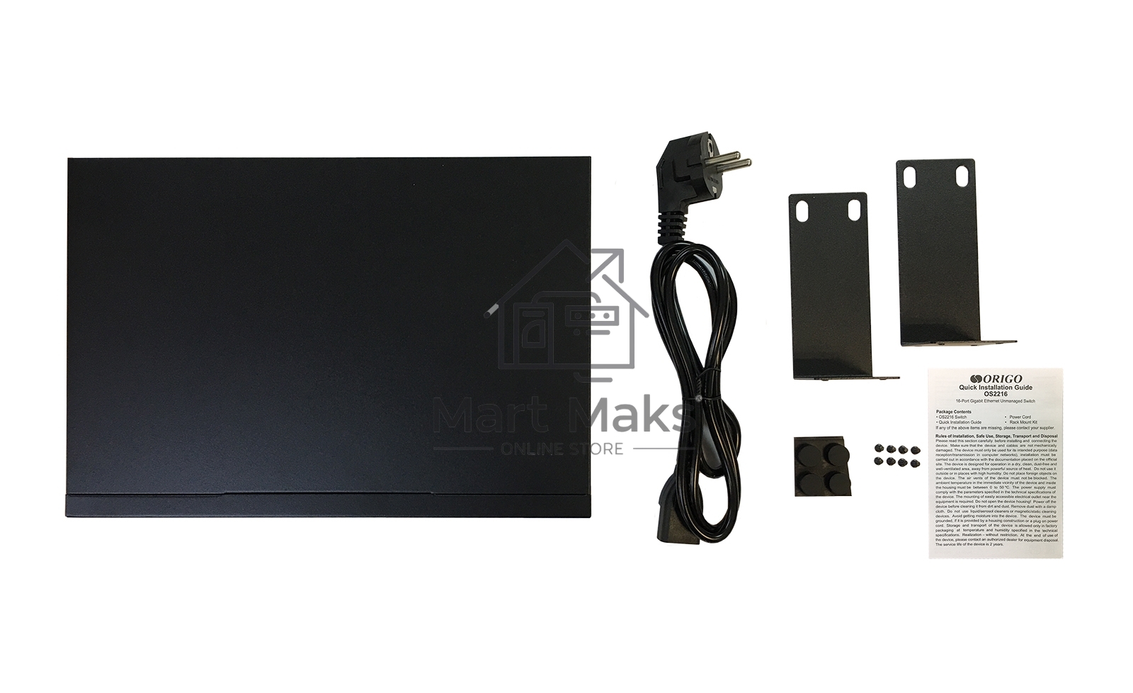 Коммутатор ORIGO Unmanaged Switch, 16x1000Base-T, 19 Rackmount Kit