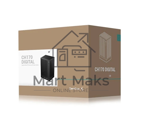 Компьютерный корпус Deepcool CH170 DIGITAL черный без БП mATX 1x120mm 1xUSB2.0 1xUSB3.0 audio bott PSU