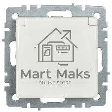 Розетка с з/к/ш с кр. 16А IP44 РСбш10-3-44-БрБ белый IEK BRITE