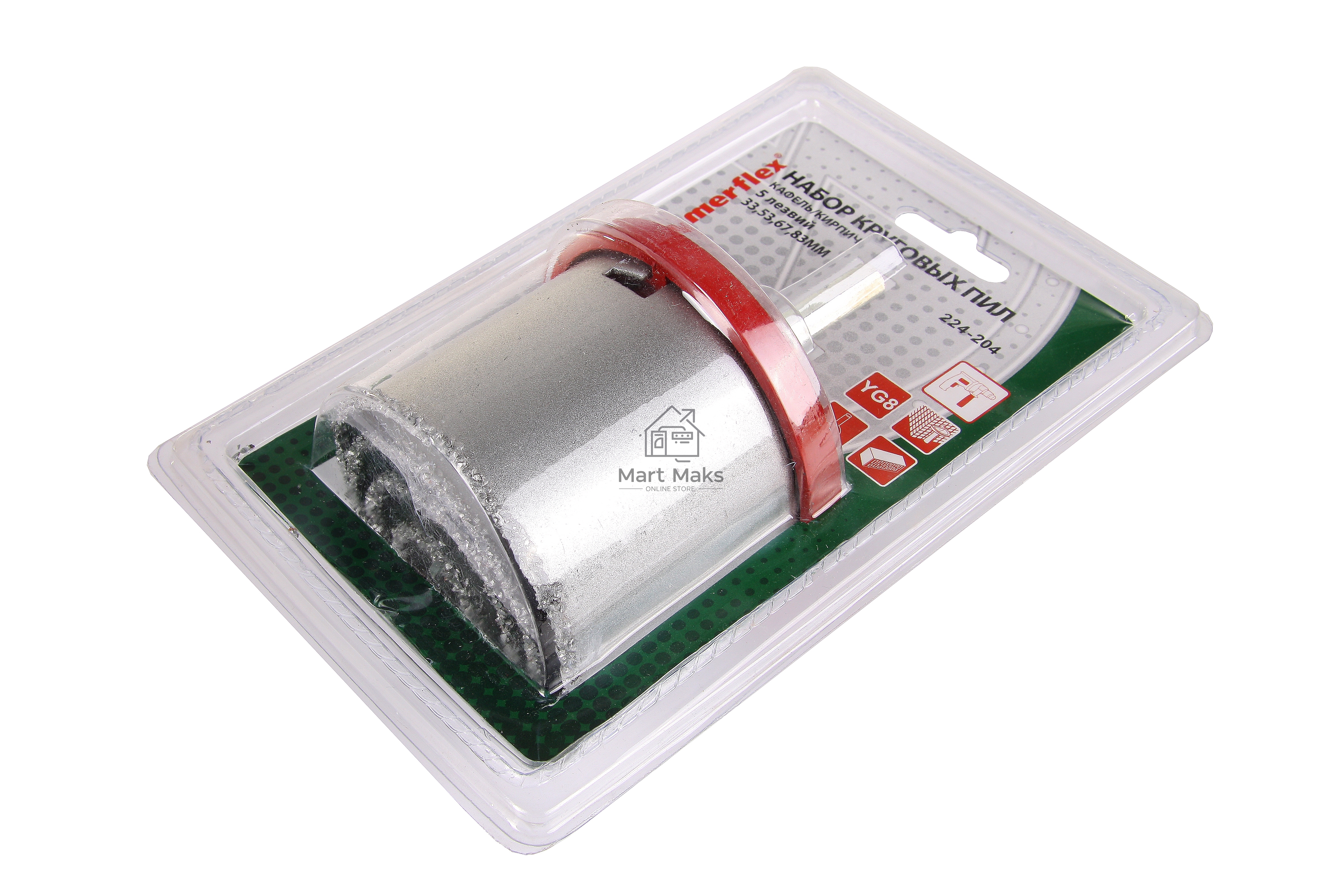 Набор коронок Hammer Flex 224-204 DR CR 65кафель\кирпич, 4шт.:33,53,67,83мм+адаптер