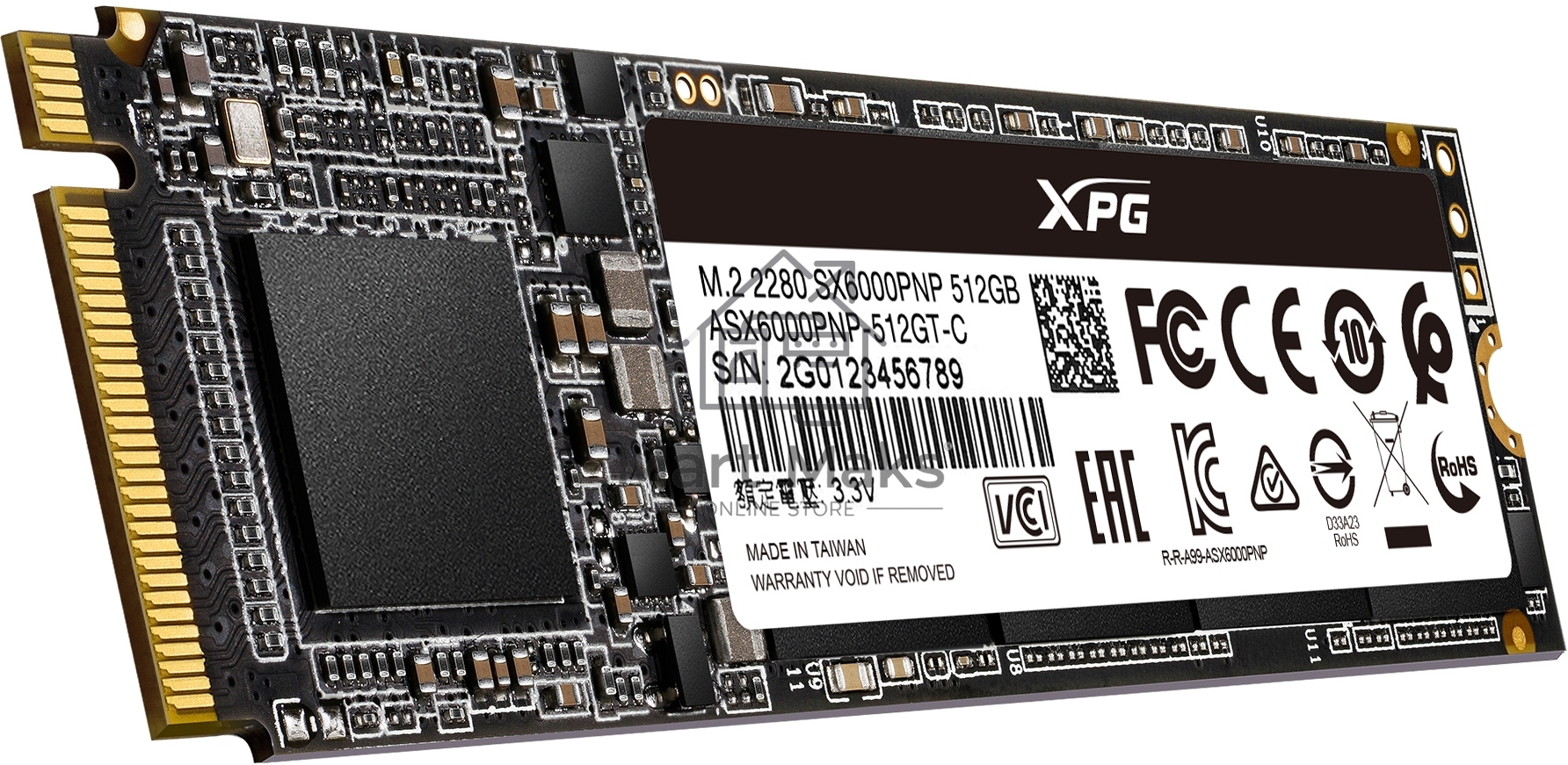 Накопитель SSD Adata 512GB M.2 XPG SX6000 Pro, 2280, PCI-E 3x4, [R/W - 2100/1400 MB/s] 3D-NAND TLC, Realtek