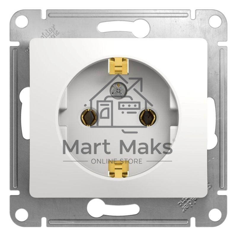 Механизм розетки 1-м СП Glossa 16А с заземл. бел. SchE GSL000143
