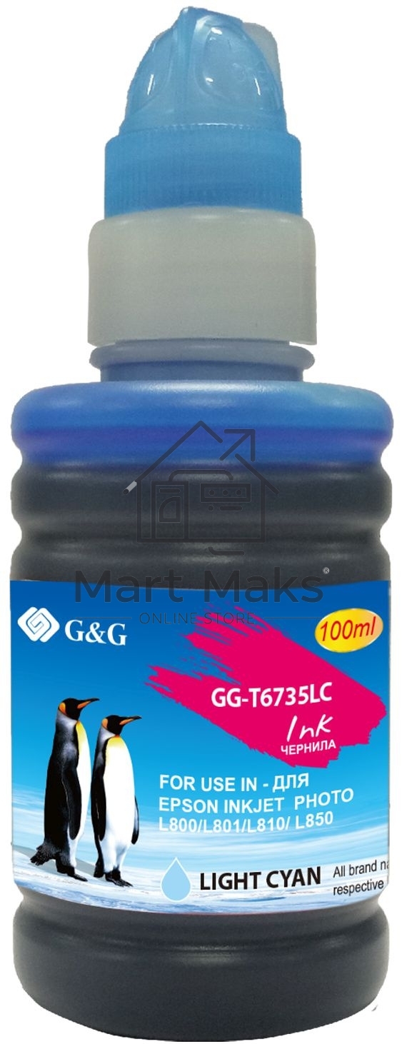 Чернила G&G GG-T6735LC светло-голубой100мл для Epson L800, L805, L810, L850