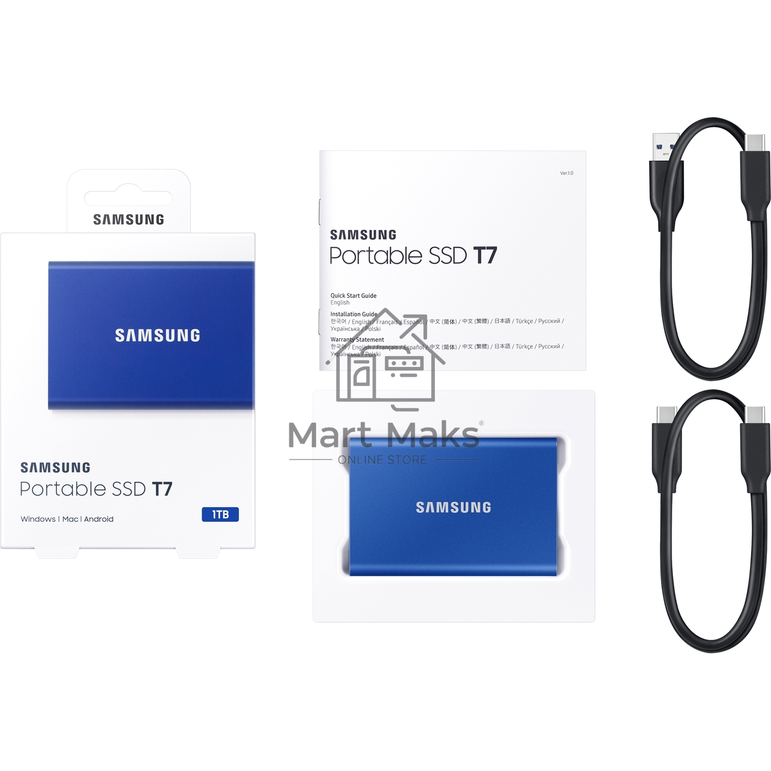Накопитель SSD Samsung 1Tb USB-C MU-PC1T0H/WW T7 1.8
