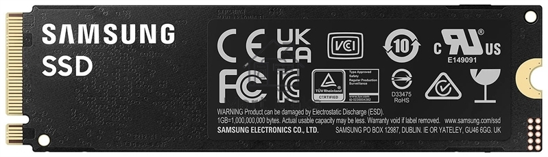 Накопитель SSD Samsung 990 PRO, 1000GB, PCIe 4.0 x4, M.2 2280, NVMe, R/W 7450/6900