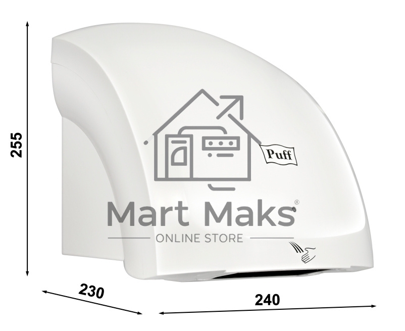 Сушилка для рук Puff 8817 1800Вт белый