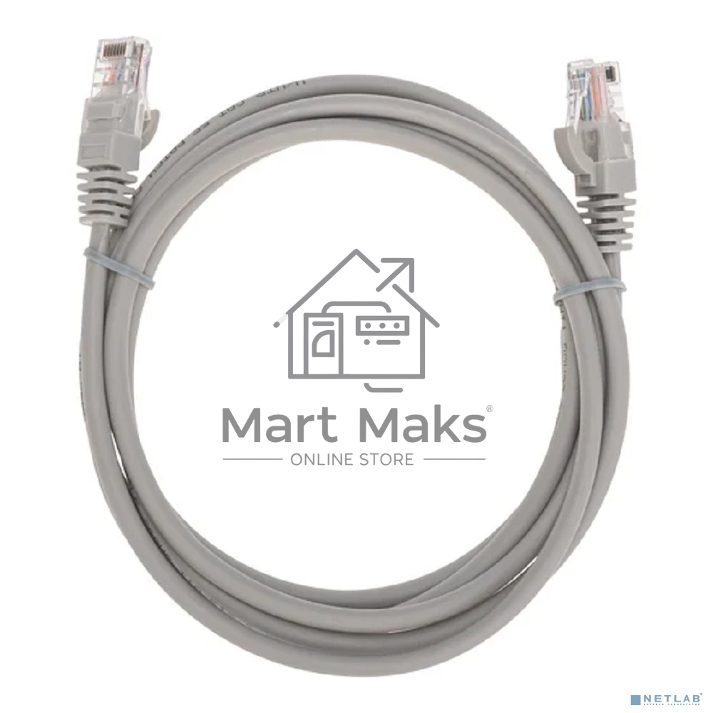 Патч-корд Rexant U/UTP, CAT 5e, RJ45-RJ45, 26AWG, ZH нг(А)-HF, серый, 2м