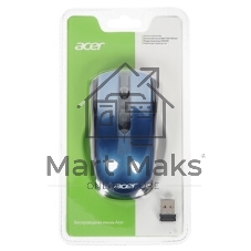 Мышь беспроводная Acer OMR031 черный/синий, 1600 dpi, радиоканал, USB, кнопки - 4