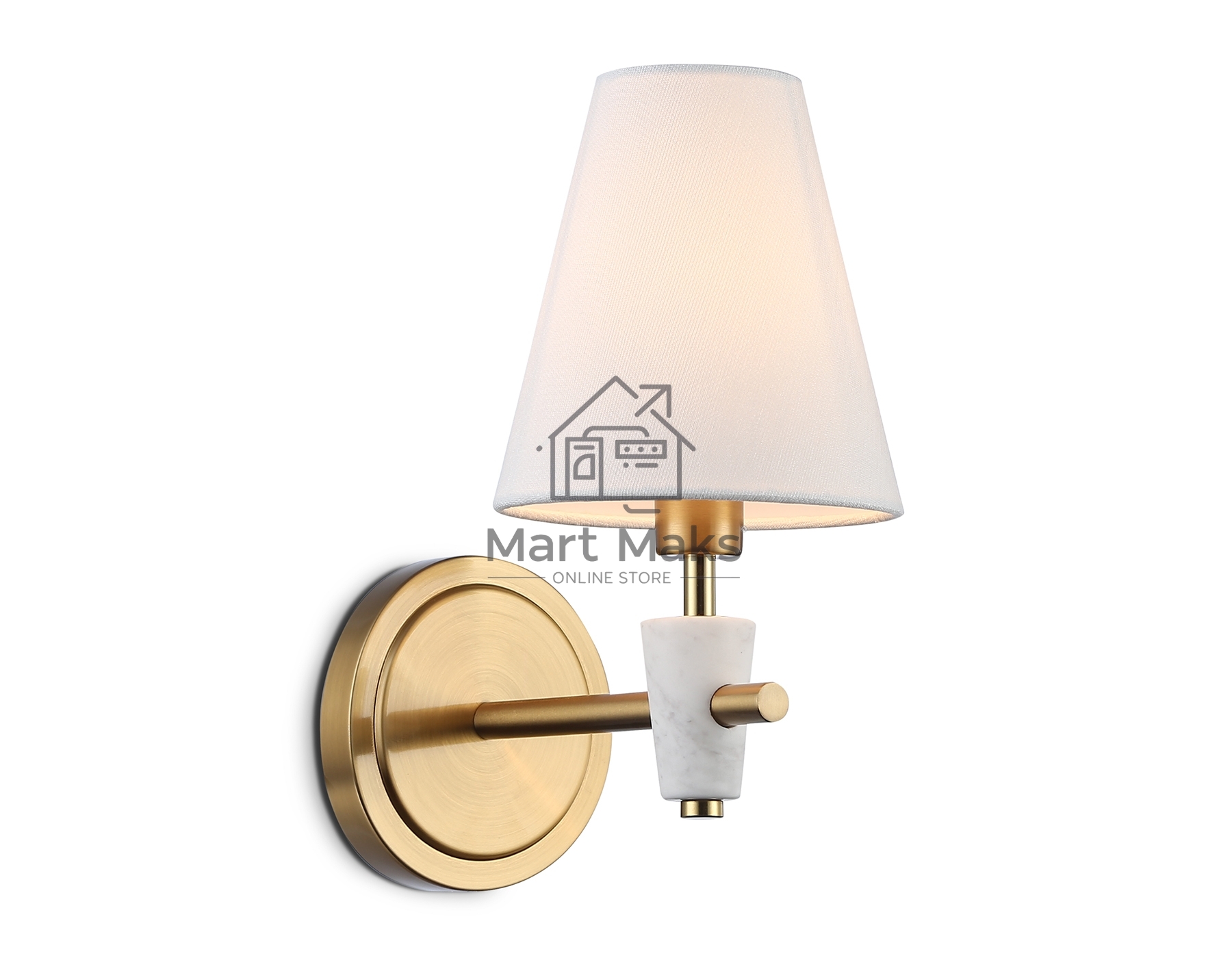 Настенный светильник Ambrella light LH75047 BS/WH латунь/белый E14 max 40W 230*140*270