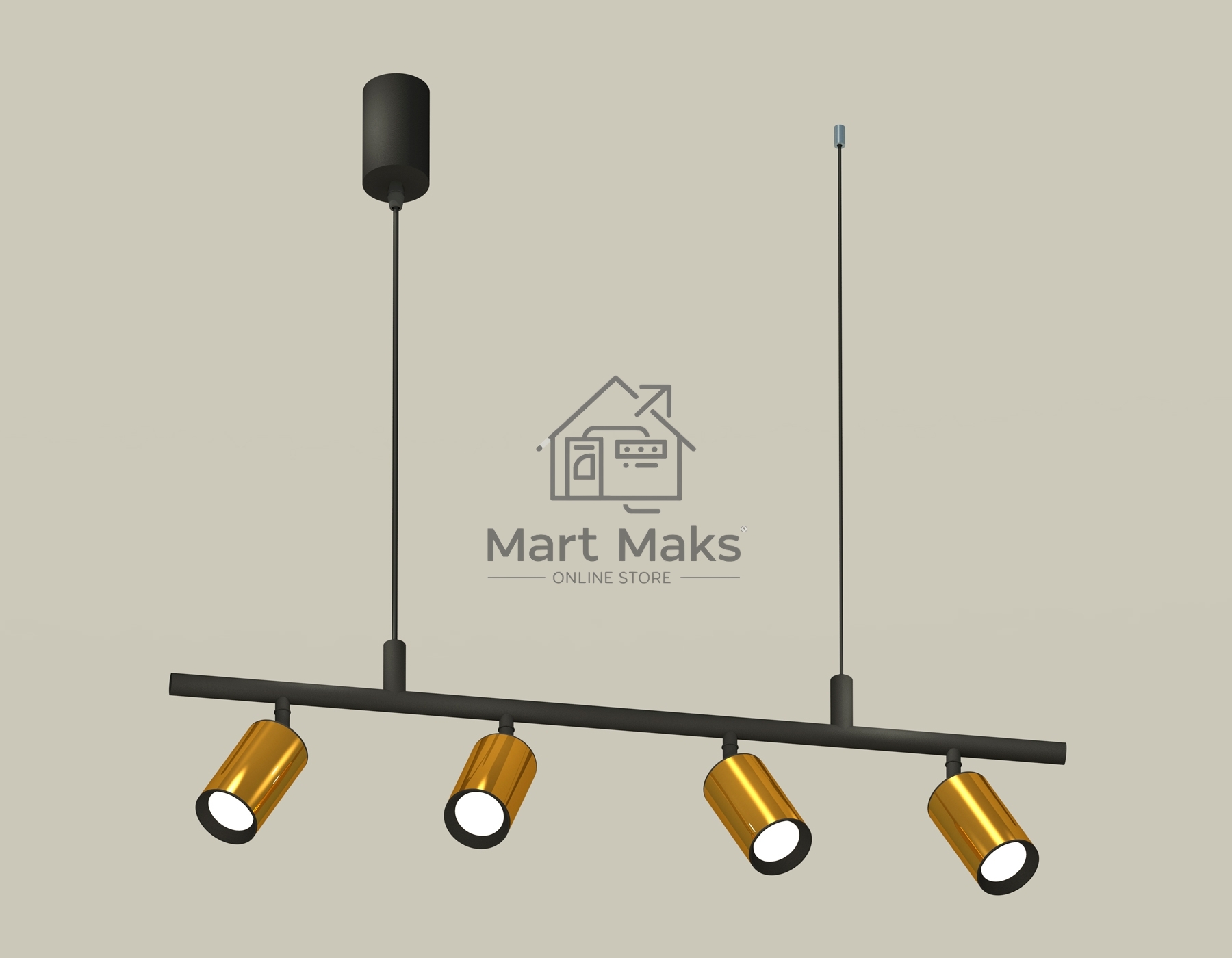 Светильник Ambrella light XB9002300/4 SBK/PYG черный песок/золото желтое полированное MR16 GU5.3 (С9002, С6327, N6102)