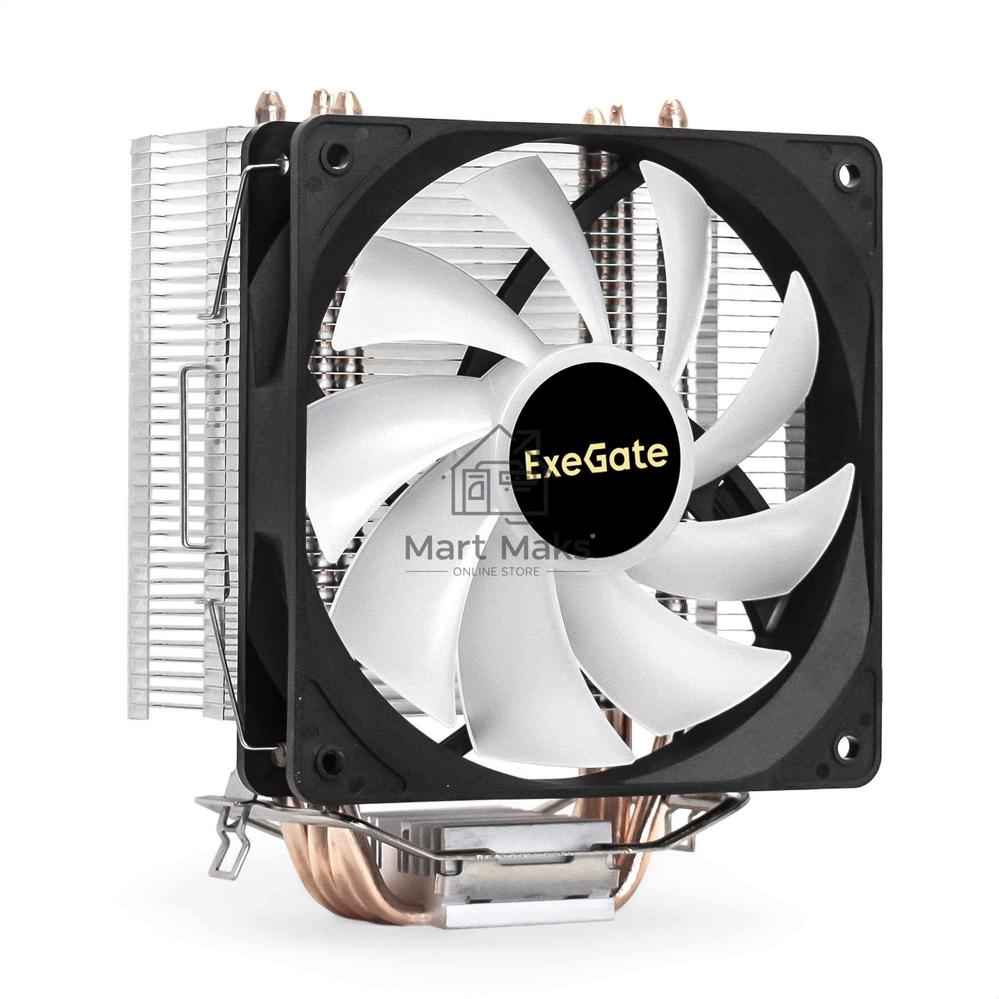 Кулер для процессора ExeGate Wizard EXX400V2-PWM.FRGB серебристый, 120 мм, алюминий/медь, 2400 об/мин, 24 дБ, 4 pin, 140 Вт, 155 мм