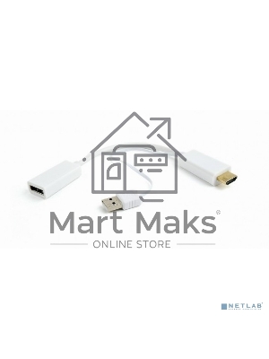 Конвертер HDMI->DisplayPort, Cablexpert DSC-HDMI-DP-W, HD19M+USBxHD20F, белый