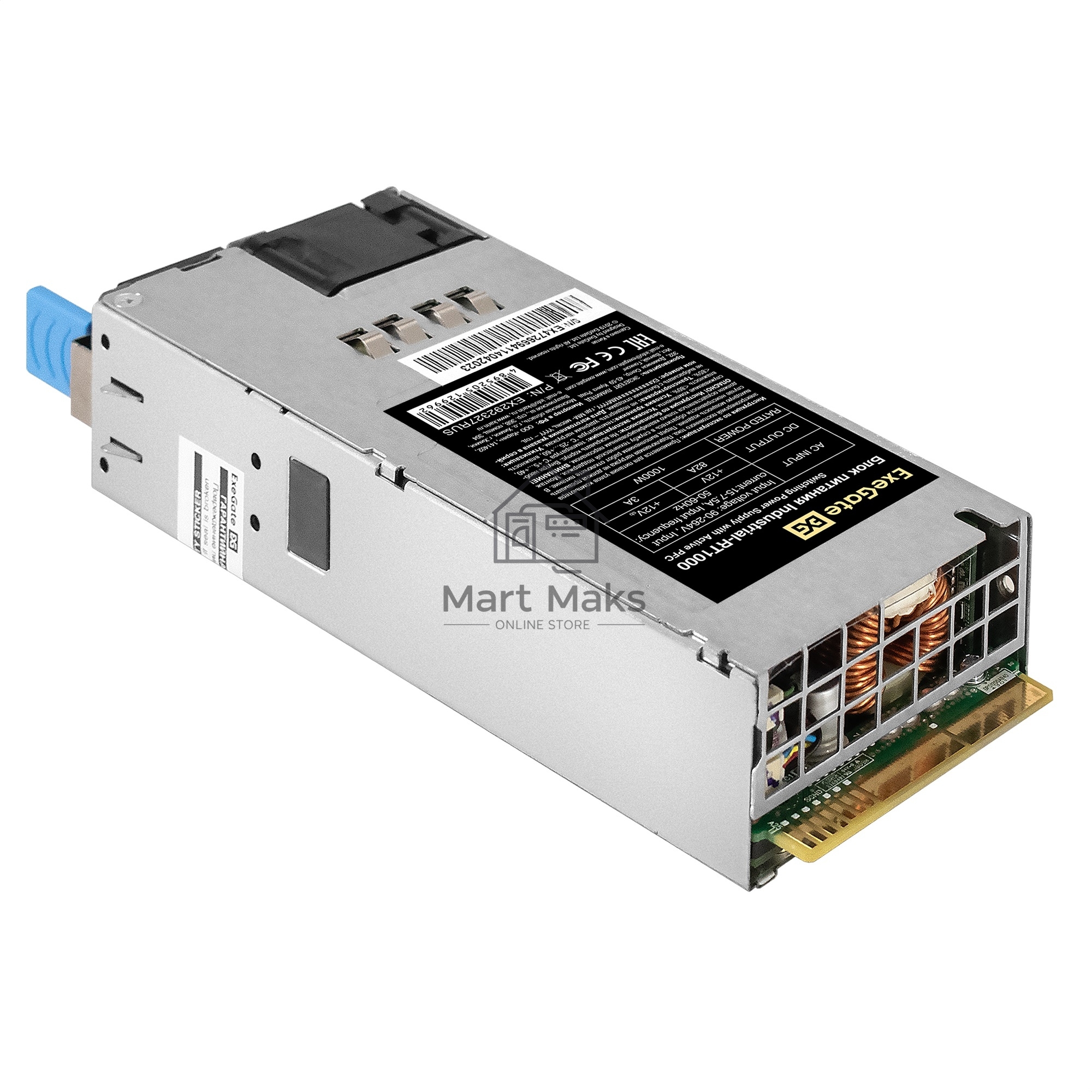 Блок питания серверный (модуль к RTS1000 Redundant) 1000W ExeGate Industrial-RT1000 (APFC, КПД 94%(80 PLUS Platinum), 4 см fan)