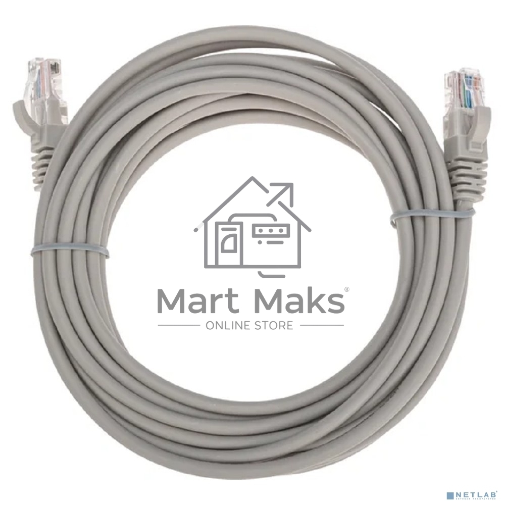 Патч-корд U/UTP, CAT 5e, RJ45-RJ45, 26AWG, ZH нг(А)-HF, серый, 5м Rexant
