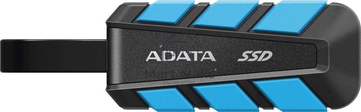 Внешний SSD ADATA SC740 чёрно-синий <SC740-500G-CBU> 500Gb (USB3.2 gen 2 type C, 1050/1000Mbs, 122x41x22mm, 40g, защита от падения, встроенный кабель)