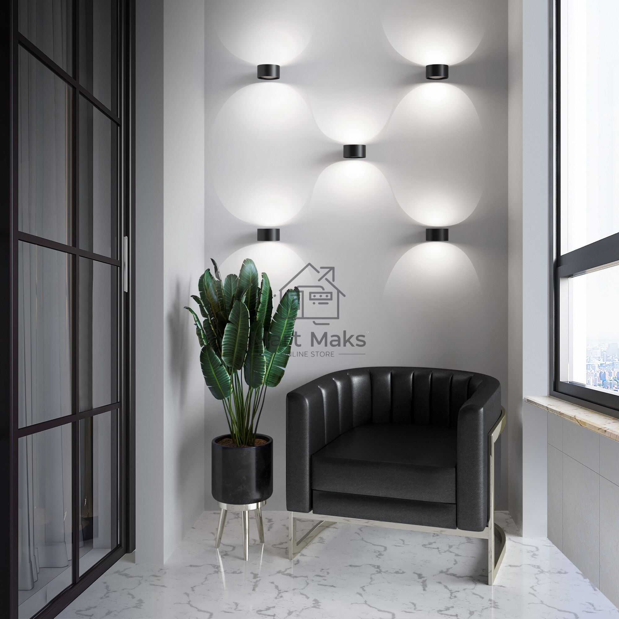 Светильник настенный светодиодный MRL LED 1045 / Coneto LED черный 4000К