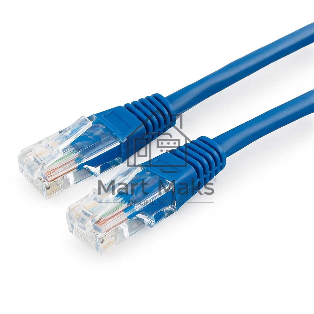 Патч-корд медный UTP Cablexpert PP10-0.5M/B кат.5e, 0.5м, литой, многожильный (синий)