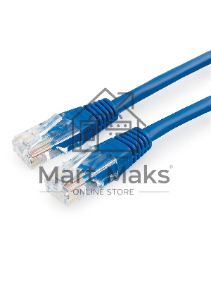 Патч-корд медный UTP Cablexpert PP10-0.5M/B кат.5e, 0.5м, литой, многожильный (синий)