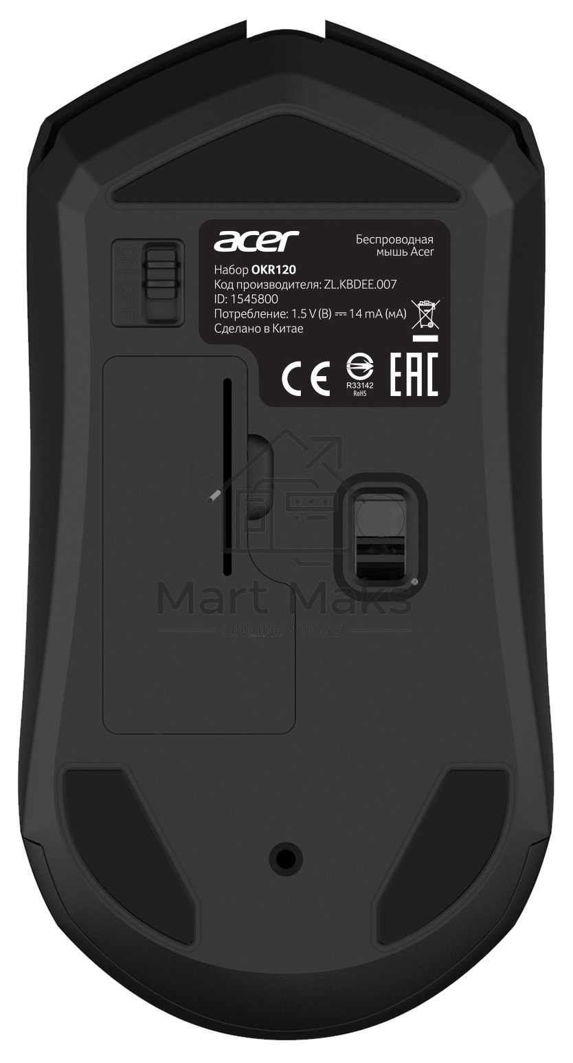 Клавиатура + мышь Acer OKR120 клав:черный мышь:черный USB беспроводная Multimedia